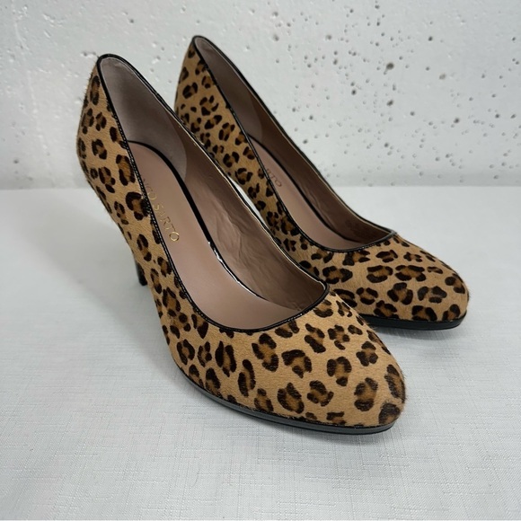 Franco Sarto Size 10.5 Leopard Print Died Calf Fur with 4 Inch Heels NWOT - Picture 1 of 16
